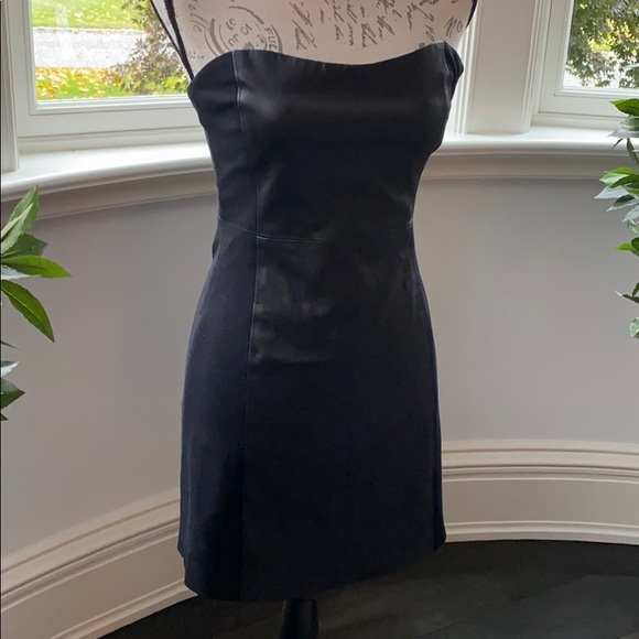 Theory strapless and leather dress - Picture 2 of 8
